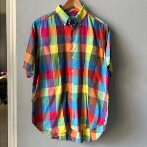 Colorful Plaid Men's Casual Button Down Shirt
